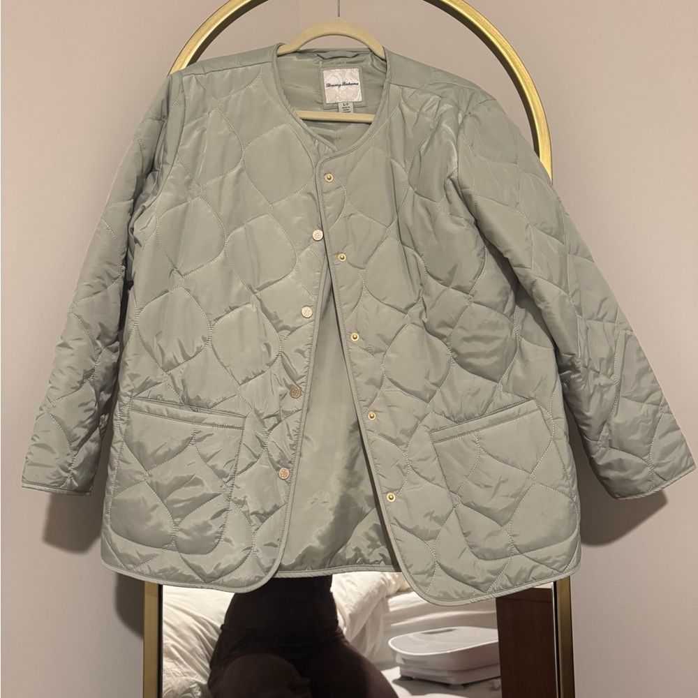 Tommy Bahama Women's Quilted Utility Jacket - Light Green Sage